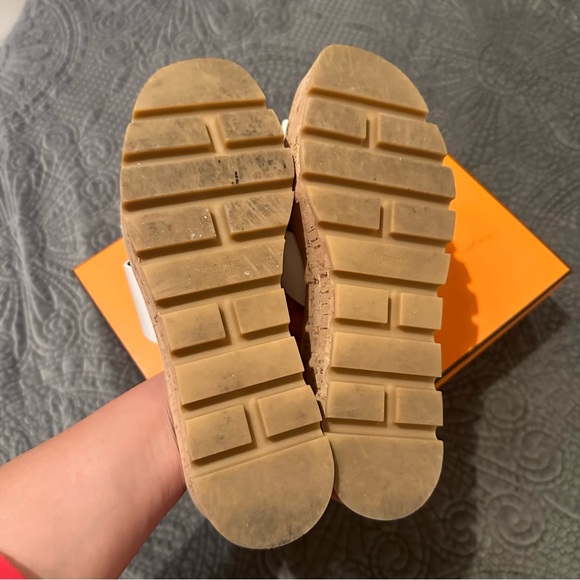 Hermes EZE White Cork Wedge Sandals size 41 - Picture 9 of 11